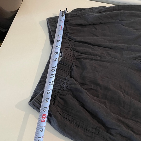 Pact Coastal Organic Cotton Double Gauze Wide Leg Cropped Culotte Pant Black L - Picture 9 of 11